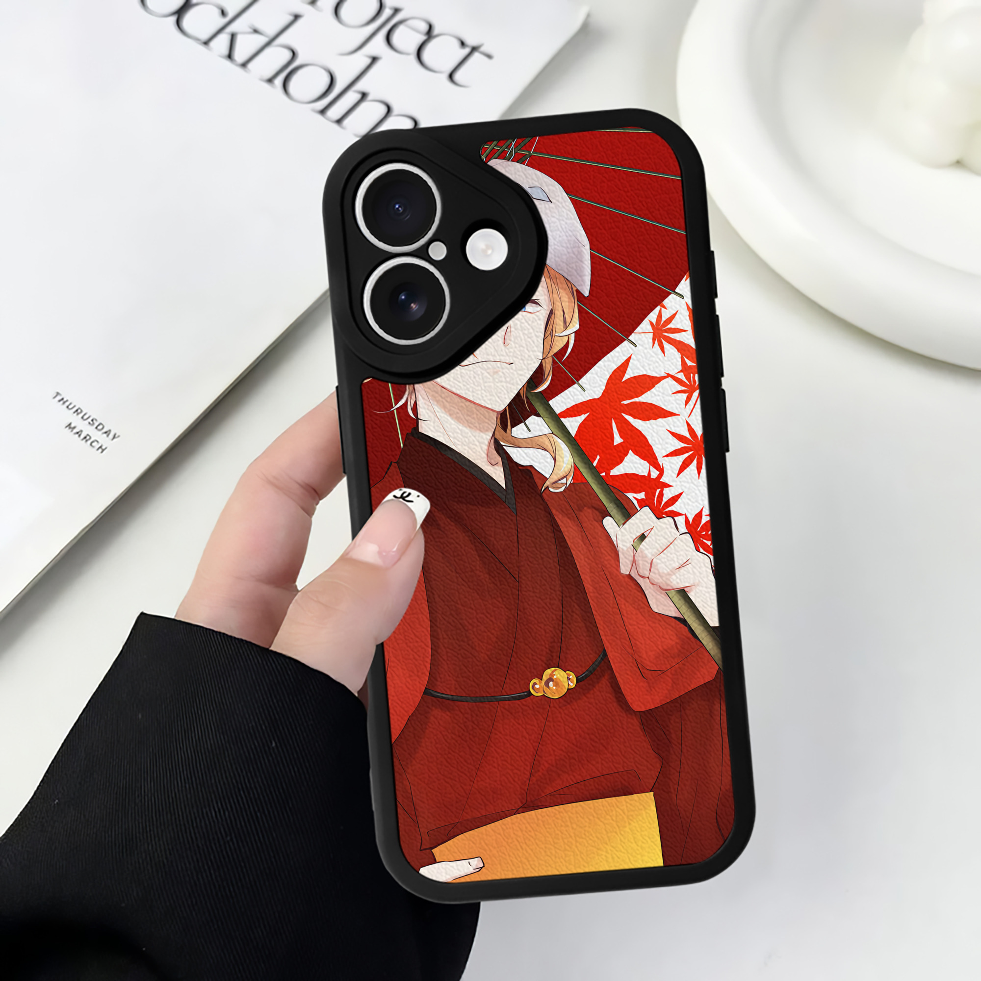 （画像用） 文豪ストレイドッグス Bungo Stray Dogs 【iPhone 16シリーズ対応】シリコンスマホケース（レザー調） 材質：シリコン